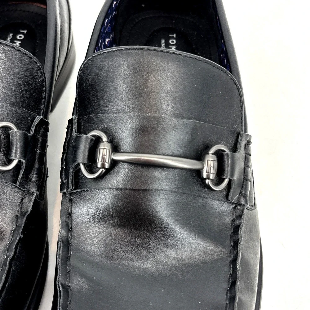 Tommy Hilfiger Jackal Men's‎ 11 Black Faux Leather Moc Toe Loafer Shoe
